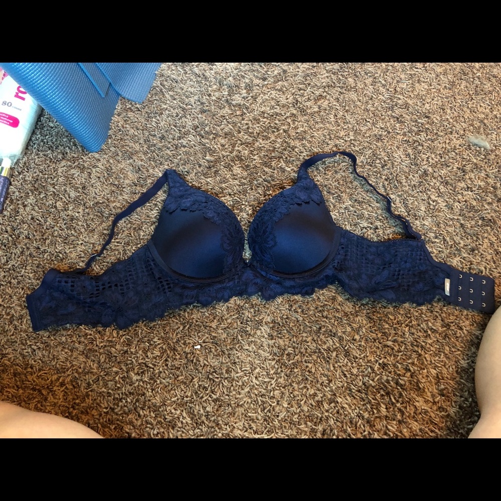Blue lace aerie push up bra